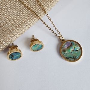 18K Gold Plated Earrings Necklace Set